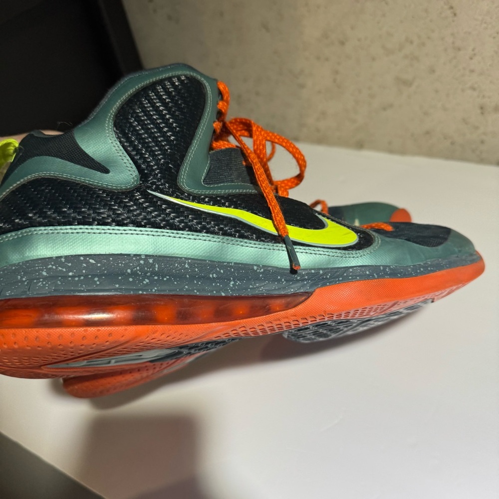 Nike LeBron 9 Cannon High Top Green and Orange‎ Sneakers Size 15 469764004 - Picture 4 of 12